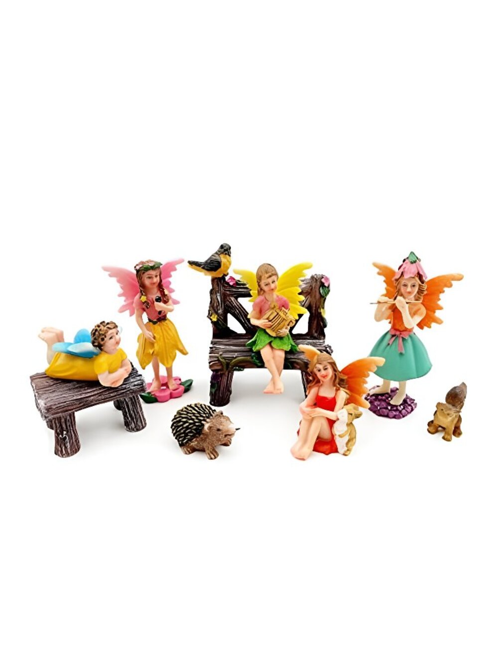Fairies Set of 10 Pcs Miniature Garden Figurines - Outdoor Decor Art for Fall